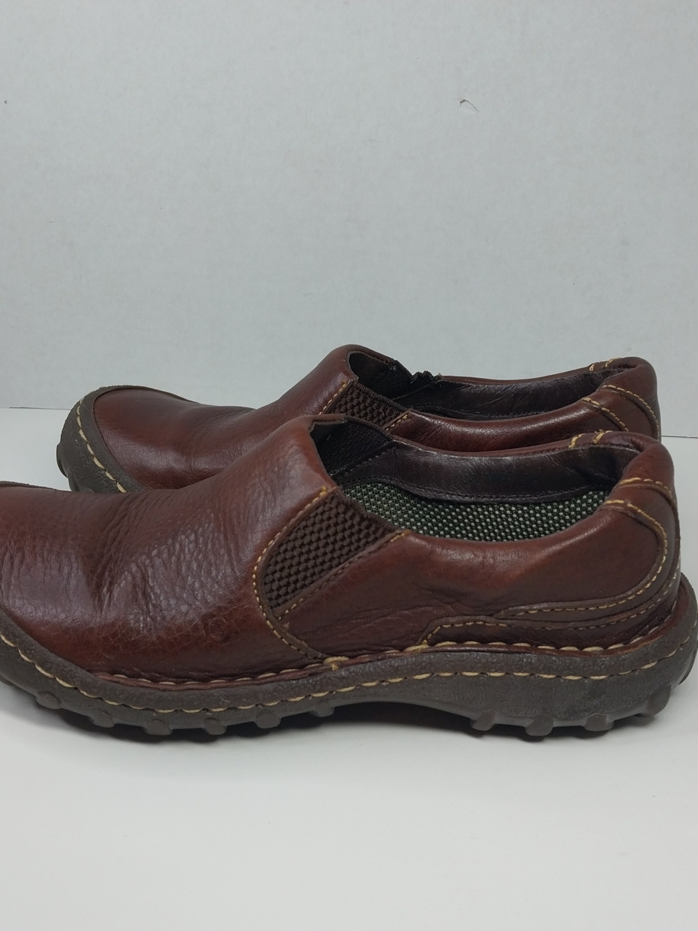 Born Shoes Womens Size 7 M Slip On Brown Leather Gorepore Granola Chic - Picture 4 of 12